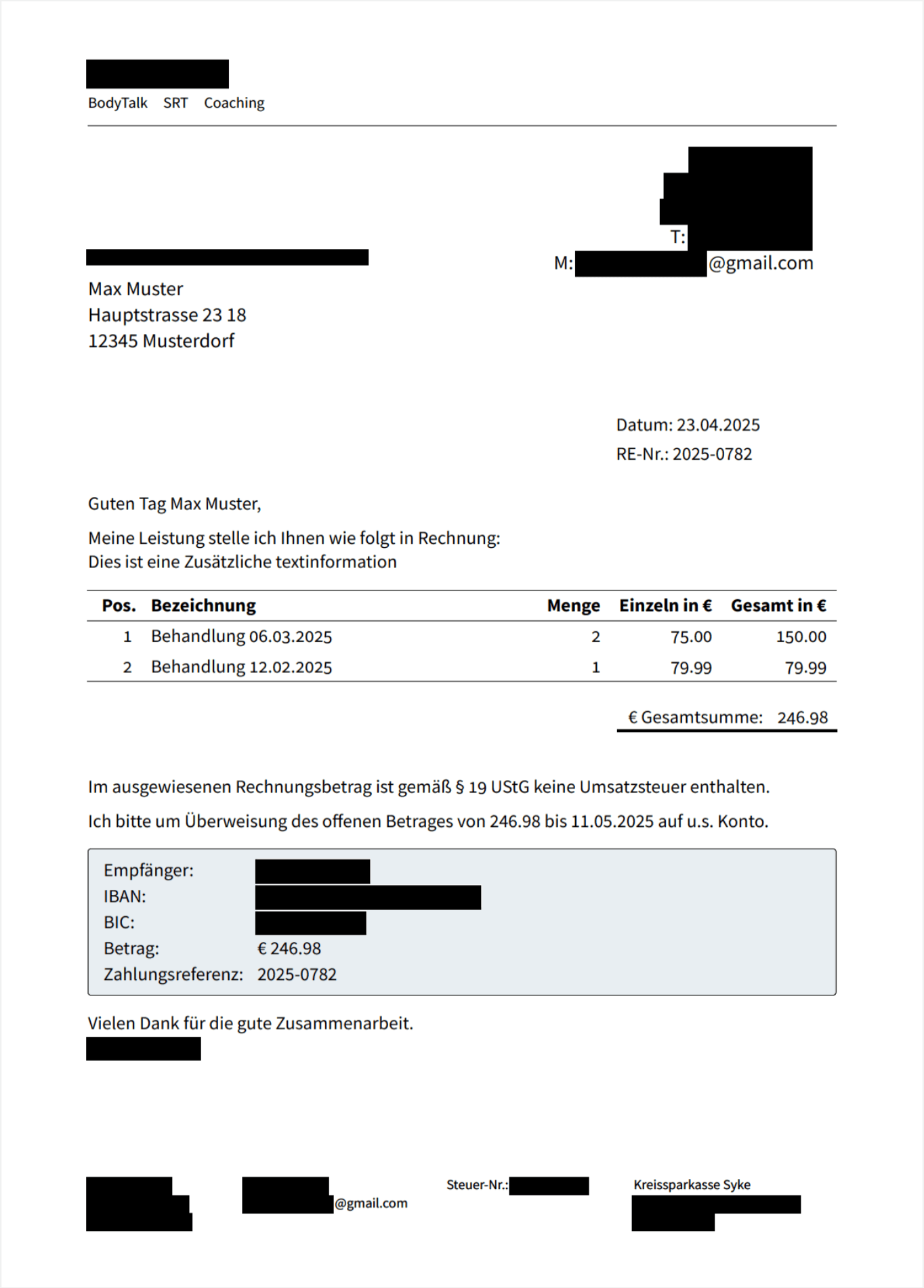 Example Invoice