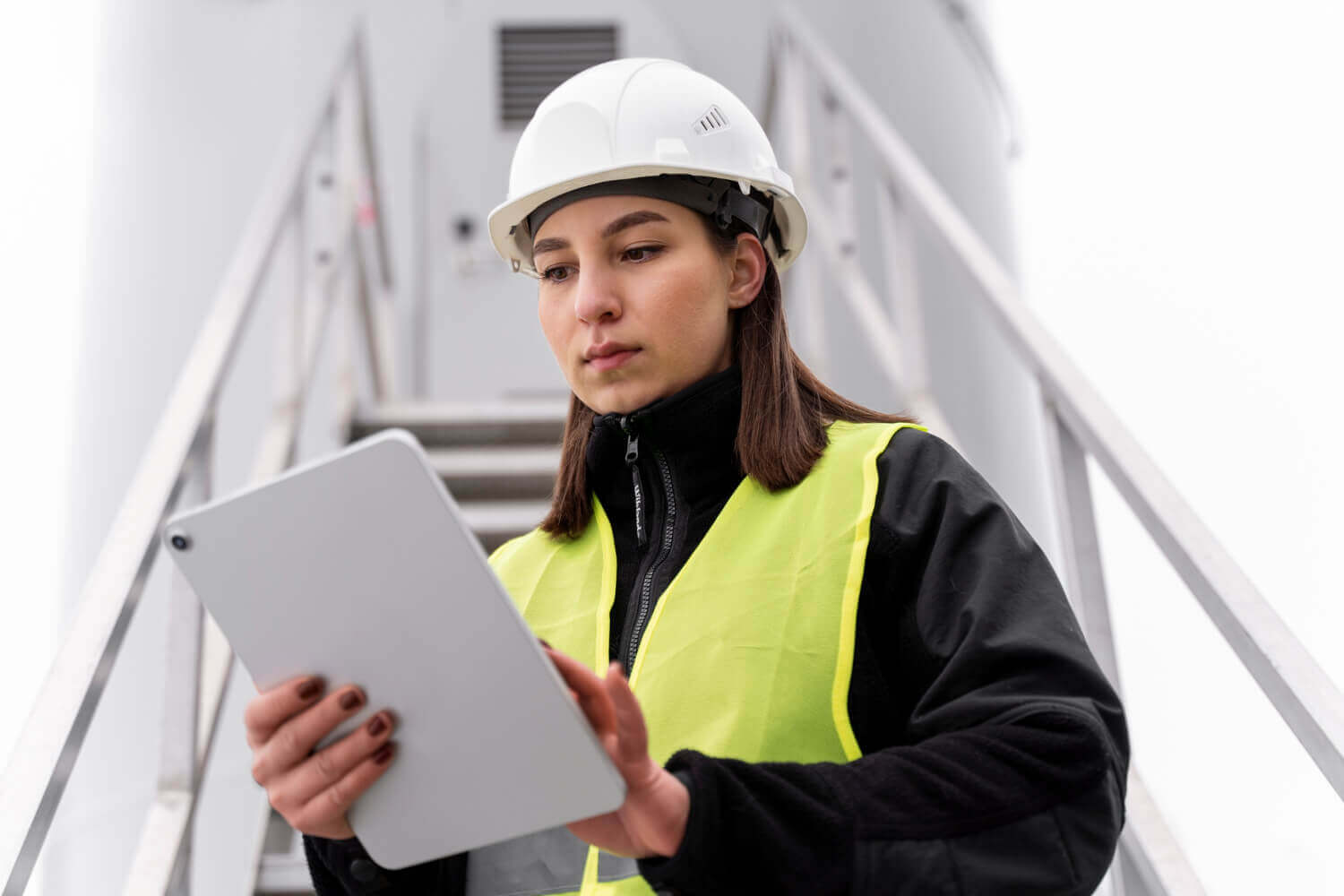 Fig. Engineer at a hidrogen powerplant