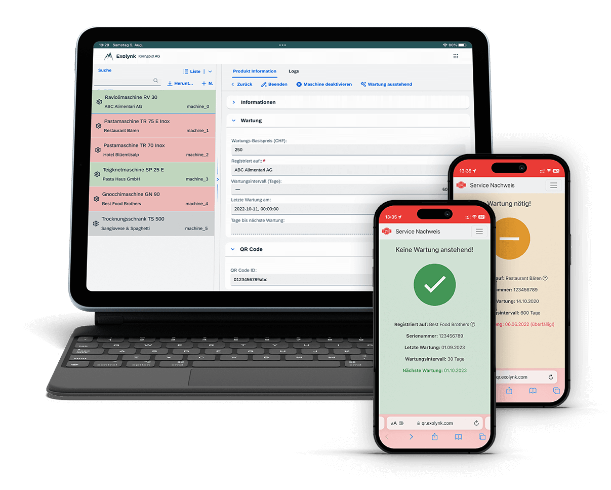 A digital service record per device — for every machine you've ever shipped.